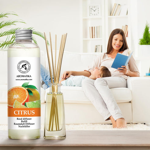 6.8 Oz Citrus Refill Reed Diffuser Fl - Room Diffuser Refill - Home Fragrance - Room Freshener - Fresh and Long Lasting