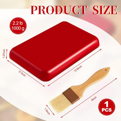 Heigble 2.2 lb 70 Cheese Wax Block for Preserving Cheese Red Wax for Cheesemaking with Brush for Long Term Storage
