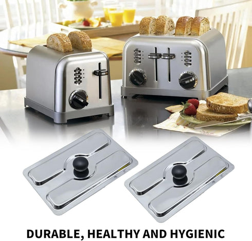 2pcs Toaster Dust Cover, Stainless Steel Top Cover, Electric Bread Maker Upper Cover for Bread Machine