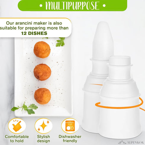 Arancini Maker Mold Set of 2 Rice Ball Molds 160g/5.65oz, Round and Pointed Shapes, Easy-to-Use and Clean