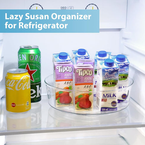 Guzon 6 Pack Lazy Susan Turntable, 10 Inch Clear Rotating Organizer for Kitchen, Pantry, Dresser, Bathroom