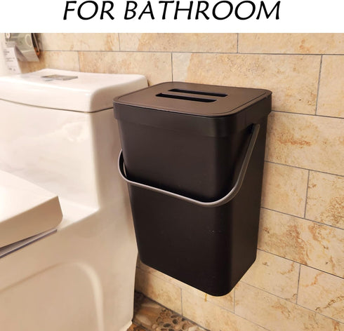 stonespace 3.2 Gallon/12L Bin,1 Pack Under Sink Trash CanKitchen Compost Bin, Diaper Pail, Hanging Garbage Can for Baby