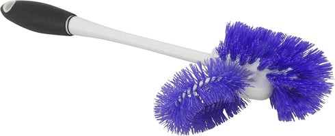 Home Products Toilet Bowl Brush with Rim Cleaner and Holder Set - Toilet Bowl Cleaning System with Scrubbing Wand, Under Rim Lip Brush and Storage Caddy for Bathroom by Dependable Industries inc. Essentials