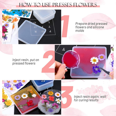 153 Pcs Dried Pressed Flowers for Crafts, Real Wildflowers and Dry Leaves with Tweezer for Jewelry, Candle, Soap Making
