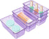 WOWBOX 6 PCS Plastic Drawer Organizer Set for Makeup, Jewelry, and Gadgets in Kitchen, Bedroom, Bathroom (Purple)