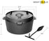 Pre-Seasoned Cast Iron Camping Dutch Oven, 6 Quart Pot with Lid Tripod for Outdoor Cooking