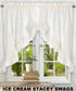 Ellis Curtain Stacey Sheer Balloon Valance, 60" x 15", Ice Cream