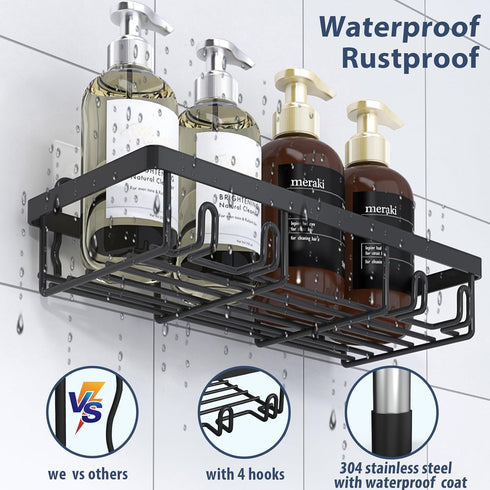Shower Caddy - 5 Pack Organizer Rack for Inside Shower, Self Adhesive Large Capacity Rustproof Stainless Steel
