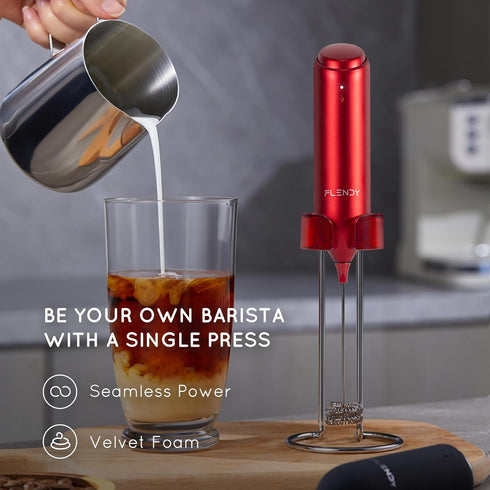 Rechargeable Handheld Milk Frother, USB-C Charging Stand, Mini Electric Whisk for Coffee, Matcha, etc.