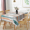 60x102 inches Modern Rectangle Tablecloth, Teal Orange Grey Abstract Washable Fabric Cover for Home Decor