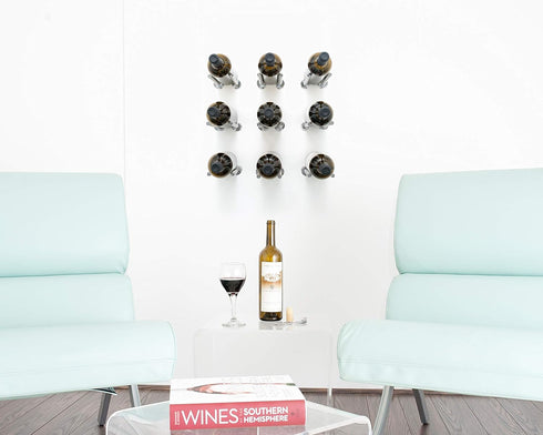 VintageView Vino Series - 1 Bottle Wall Mounted Wine Rack (Milled Aluminum) for Drywall Installs - Stylish Modern Wine