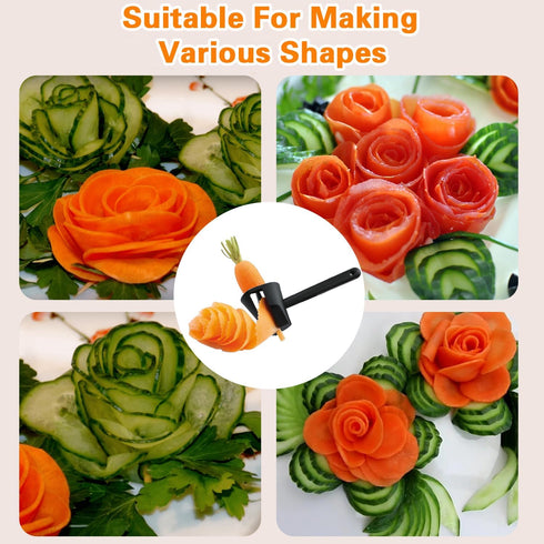 2 Carrot Peeler Pcs Carrot Curler Black Carrot Spiral Shred Slicer Root Vegetables Fruits Slicer Sharpener Garnishing