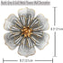 Metal Flower Wall Art Decor, 8.3" Rustic Modern Floral Sculpture for Indoor Kitchen Bedroom Living Room Outdoor