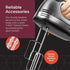 Mueller Electric Hand Mixer, 5 Speed 250W Turbo with Snap-On Storage Case and 4 Stainless Steel Accessories for Mixing