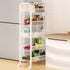 YESBAY 5-Tier 5-Layers) Metal Mesh Storage Rack with Rolling Wheels, Vegetable Basket for Kitchen, Stackable Fruit