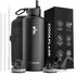 Insulated Water Bottle 87 oz with Straw, Coolflask 2/3 Gallon Stainless Steel Metal, 3 Lids Large Water Jug for Sports