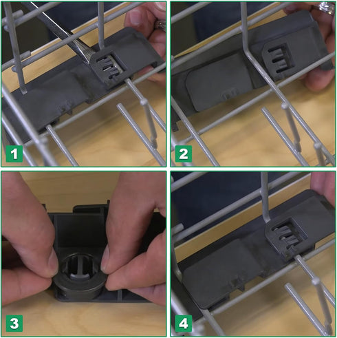 WD28X27241 Dishwasher Rack Carrier and Roller Kit Replacement for GE Hotpoint, 2 Pack