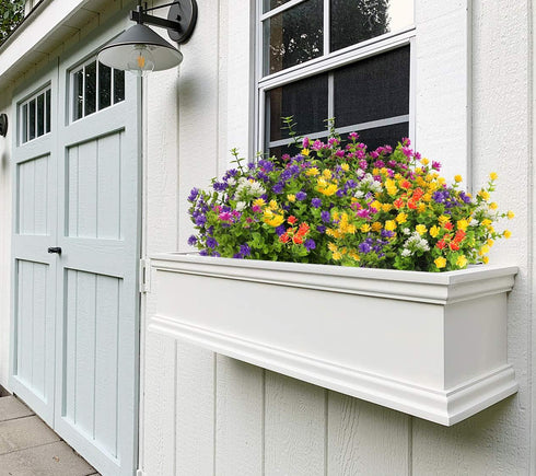 RECUTMS Artificial Flowers, Fake Boxwood Outdoor UV Resistant Plants, Eucalyptus Greenery Shrubs for Home Garden