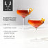 Viski Raye Set of 2 Angled Stemmed Crystal Coupe Cocktail Glasses, 7oz, Drinkware Set