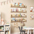 ECOOCE 34Inch Bookshelves,Set 4,Wall 6Hooks,Hanging 29958098(Burlywood, 34) Nursery of Floating Shelf Kids Coat Rack