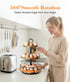 Wolera 3-Tier 360 24+40 Counter Rotating Egg Holder with Egg Capacity - Rustic Farmhouse Kitchen Organizer, Tiered Egg