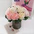 SnailGarden 12 Head Artificial Peony Flowers, 3 Colors, Silk Peony Pink with Satin Ribbon and Greeting Card