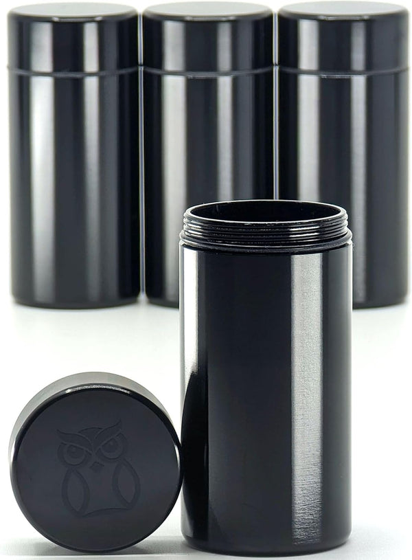 Portable Aluminum Stash Containers (50mL), Waterproof Smell Proof Airtight Containers for Herbs and Spices, Set of 4