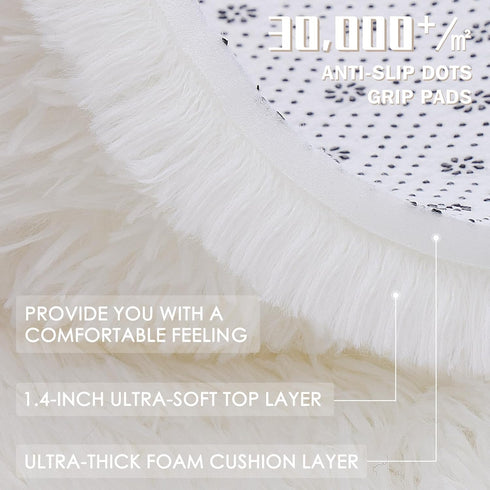 4x5.9 OLANLY Area Rugs for Living Room Bedroom, Machine Washable ft Soft Fluffy Shaggy Bedside Rug, Indoor Floor Carpet