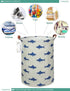 FANKANG Storage Basket, Nursery Hamper Canvas Laundry Basket, Large Foldable for Kids, Office, Clothes, Toys (Shark)