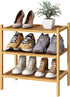 kiplant Small Shoe Rack, Bamboo Wood Shoe Rack for Entryway, Stackable | Foldable