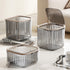 Tomonobu Mini Trash Can with Lid, Transparent Small Garbage Can, Removable Tiny Wastebasket for Countertop, Bathroom,