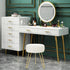 GERANT Multifunctional Vanity Stools - Velvet Round Ottoman Modern Dressing Stool -Upholstered Footrest Stool - Side