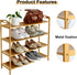 4 Closet (27.5" 9.25" 27.1") Tier Bamboo Shoe Rack, Free Standing Shoe Racks, Shoes Rack Organizer, Bamboo Wood Shoe