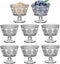 Vintage Glass Dessert Bowls, Set of 8, 9oz Glass Ice Cream Sundae