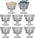 Vintage Glass Dessert Bowls, Set of 8, 9oz Glass Ice Cream Sundae