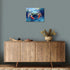 FUNHUA 12x16 Inches Nautical Wall Decor Blue Crab Canvas Paintings Abstract Modern Marine Artwork Beach Decorations