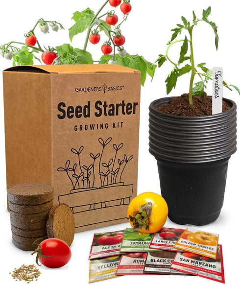 Tomato Growing Kit Grow 8 Varieties of Delicious Tomatoes Non-GMO Heirloom Seeds,
