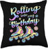 Inline Skater Party Accessories: Rolling Into My Birthday Throw Pillow, 18x18, Multicolor