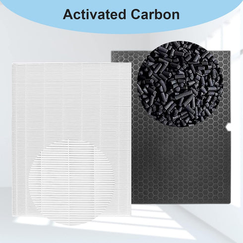 Replacement 116130 Filter H Combo Pack for Winix 5500-2, 2 Filters & 2 Activated Carbon Filters