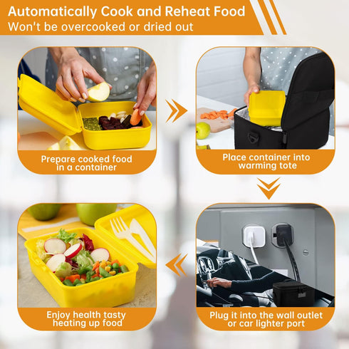Aotto Portable Oven - Electric Lunch Box Food Heater - 12V/24V/110V Car Food Warmer for Travel & Office