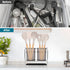 Utensil Holder for Kitchen Counter, Plastic Cooking Organizer with Drain Tray, Large Crock for Spatula Spoon, Modern