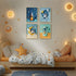 4 Framed Space Astronaut Cool Wall Art for Nursery Decor, Piece Modern Space Themed Canvas Prints Artwork for Walls