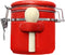 Blue Donuts 25 Oz Ceramic Airtight Jar - Food Storage Container, Kitchen Canisters, Red Flour Jar with Lid