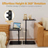 360Swivel TV Tray Table, Adjustable C Shaped Side Table for Couch, Couch Side Table C Table That Slide Under Couch Desk