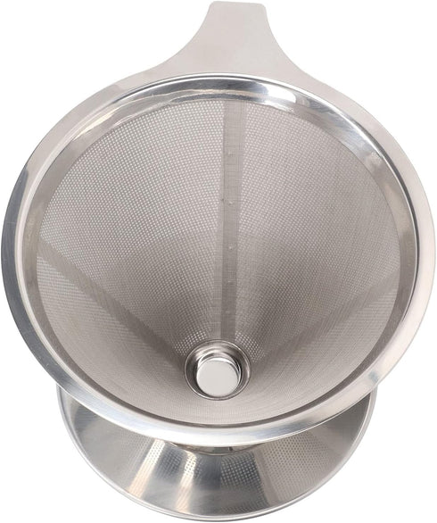 Pour over Coffee Maker, Stainless Steel Dripper with Non-slip Cup Stand, Suitable for Camping Kitchen Families