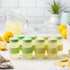 2oz, Juice Shot Containers, Glass, Clear, Colored Lids & Silicone Grip Bands, Beverage Storage, Juicing, Ginger