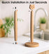 Countertop KitchLife Cute Wooden Paper Towel Holder - Solid Freestanding Paper Towel Dispenser Stand Organizer