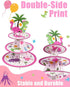 WERNNSAI Dinosaur Cupcake Stand - 3-Tier Pink Dinosaur Birthday Party Decorations for Girls, Cardboard Dessert Tower
