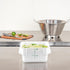 Restaurantware Met Lux 2 qt Square White Plastic Food Storage Container with Green Volume Markers, 10 Count Box