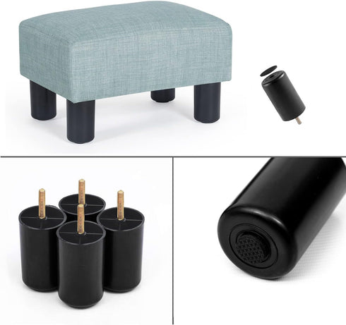 15x10.8x8.7inch Adeco Small Ottoman Footstool- Mordern Rectangle Soft Fabric Footrest